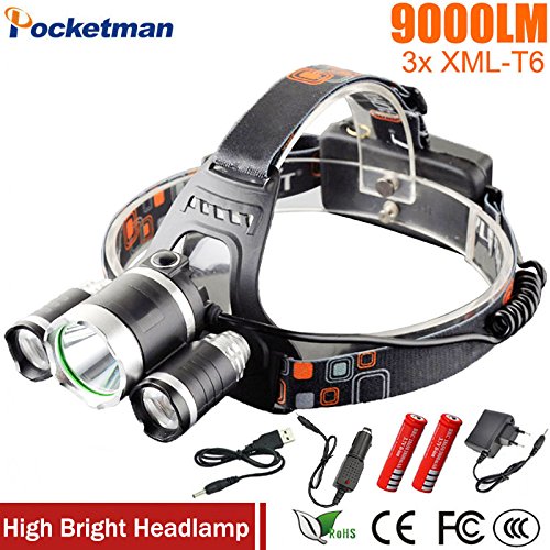 Buy Generic Option J Z50 led Headlight 9000 Lumen 3 T6 headlamp 3x XM