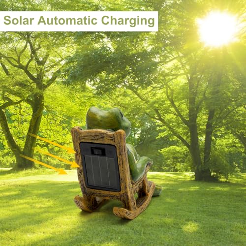 HENGBIRD Dekoracyjna żaba, zwierzęta solarne do ogrodu, z diodami LED, dekoracja solarna ogrodowy