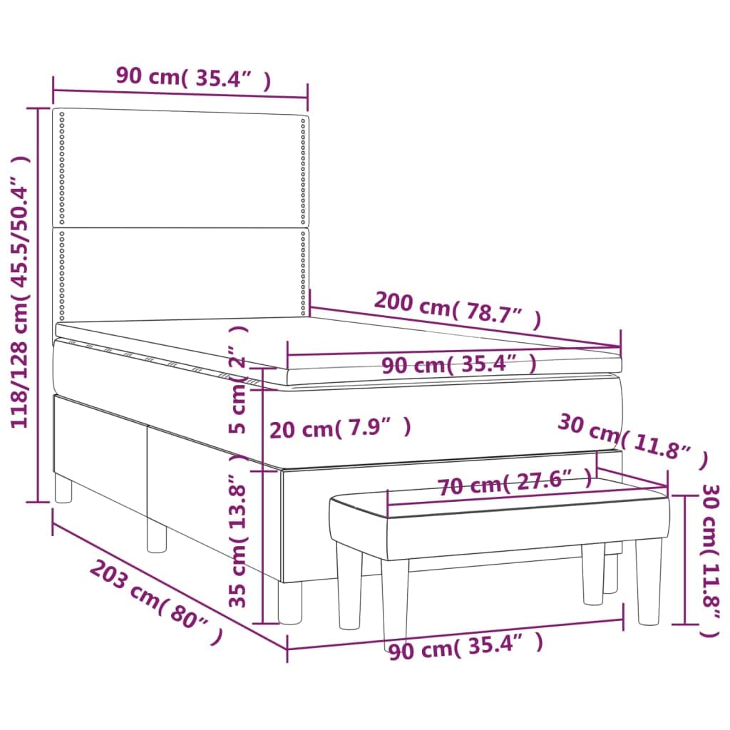 aksamitne regulowane wezgłowie kontynentalne 90x200 cm czarny | Łóżko kontynentalne z materacem sprężynowym 90x200 cm aksamit czarne z zagłówkiem i ławką do sypialni