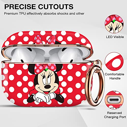 Iqouda Minnie Mouse Airpods Pro Case Designed For Airpods Pro 2Nd Generation/1St Generation Case (2022/2019) For Women Girls Kids Full Protective Case Cover With Keychain (Rosy) #TOP3