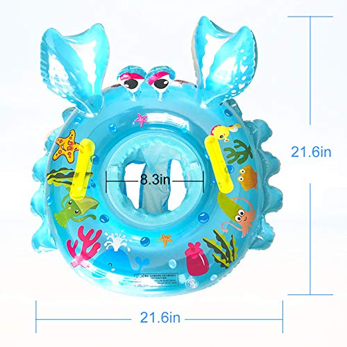 Ruutcasy Baby Swimming Float Ring,Inflatable Swimming Ring Children Waist Float Ring Inflatable Floats Pool Toys Swimming Pool Baby Swimming Ring Safety Handles Kids Toddler For Age Of 6-36Months #TOP3