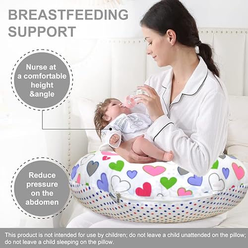 Image of VParents Multipurpose Baby Feeding Nursing Cum Maternity Pillow for New Born Cotton, Recommended for Maternity, Nursing, Medical Daisy (Pink) 110249