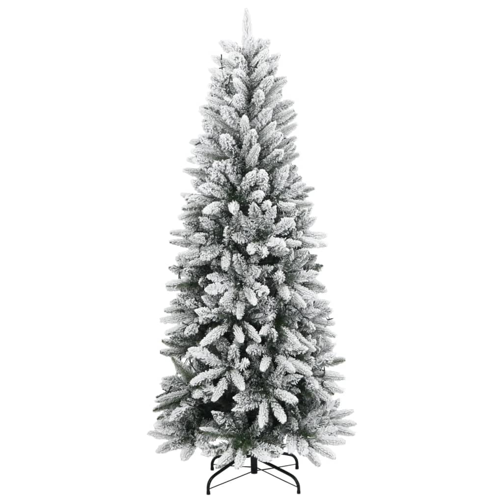 Sapin de Noël Artificiel avec LED, Arbre de Noël Artificiel 300 LED et Neige floquée 180 cm