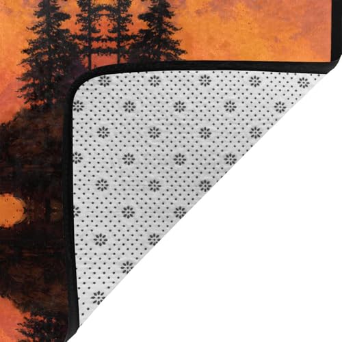 Tapis de sol en flanelle absorbant imprimé lavable et durable - 5