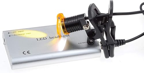 Miniatura 7 de Rigoberto - Faro delantero de 3 W con filtro de clip de plástico, luz principal, faro para lupa binocular con bolsa (plata)