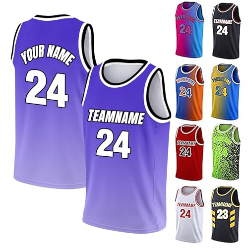 Custom Basketball Jersey Team Name Number Personalized Practice Shirt