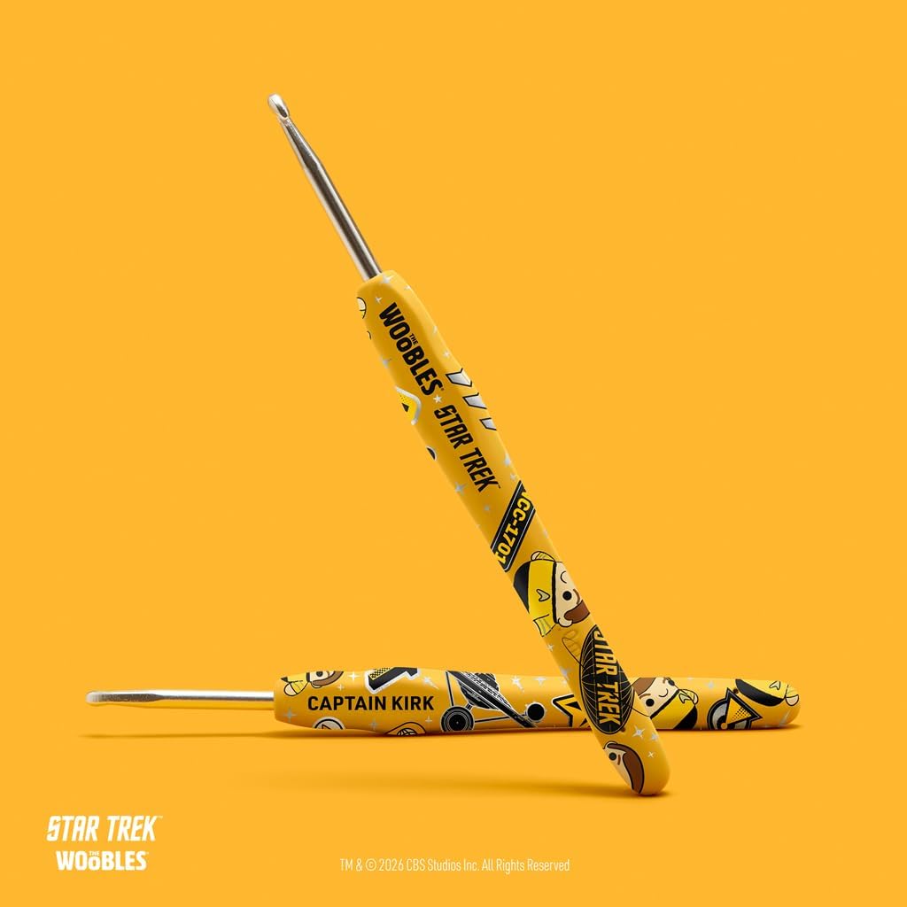 The Woobles Star Trek Crochet Kit for Beginners with Easy Peasy Yarn as seen on Shark Tank – Arts & Crafts Adult Knitting Kit with Step-by-Step Video Tutorials - Captain Kirk