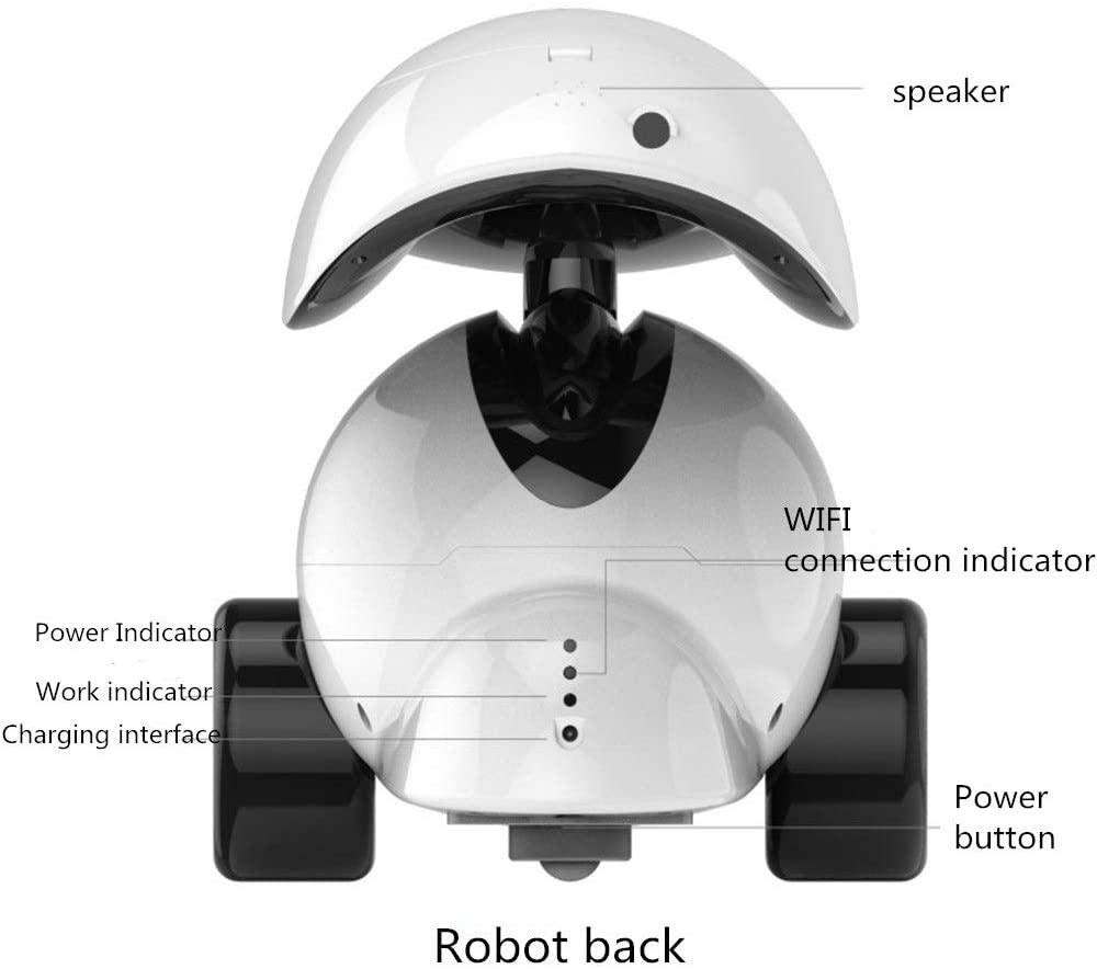Automatyczny dozownik karmy dla zwierząt domowych inteligentny robot pies pilot bezpieczeństwa w domu kamera monitorująca podajnik jedz i pij automatycznie, 30,48 x 25,4 x 33,02 cm, biały