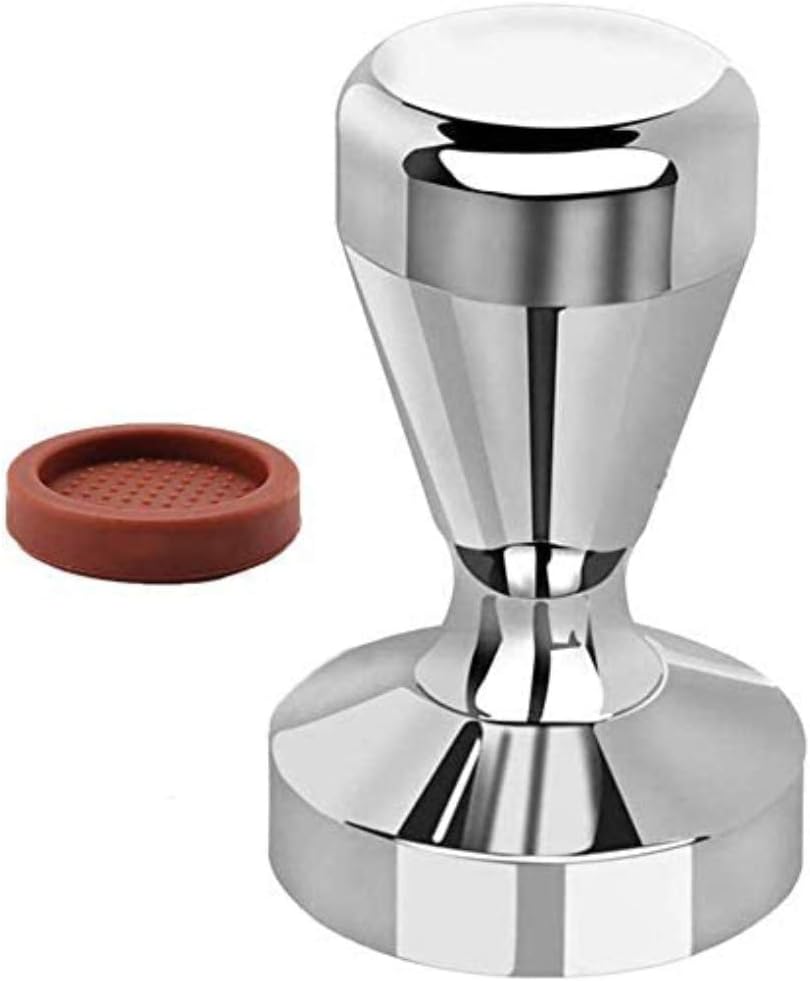 Coffee Tamper 58mm Coffee Tamper Coffee Presser Coffee Shop Supplies with Silicone Tamper Mat Stainless Steel Coffee Tamper (58mm): Home & Kitchen