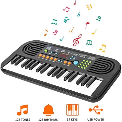 M SANMERSEN Keyboard Piano for Kids 37-Key Portable Keyboard Piano Kids Electronic Piano Keyboard with LED Screen Display Music Instrument Toys for Kids Boys Girls Child