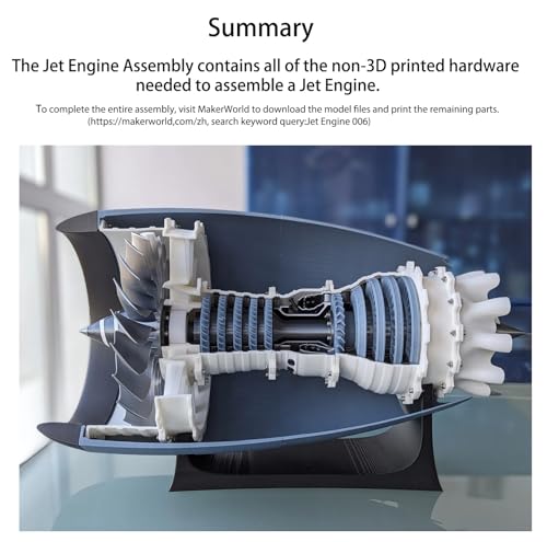 Sahvaim for Bambu Lab Makerworld MH006 Jet Engine Model Components kit 006 Engine Aircraft 3D Printed DIY Parts Compatible with Bambulab P1P/P1S/A1/X1/X1C/X1E -Prints NOT Included-NOT for A1 Mini
