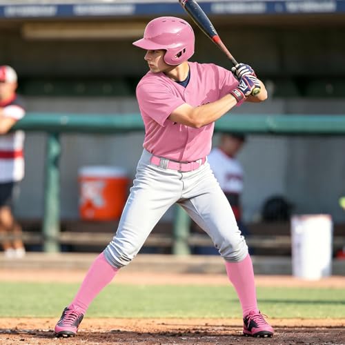 Image of JASGOOD 2 Pack Baseball Socks and Belt Combo Set Softball Socks and Belts Elastic Waist Belt for Youth and Adult Boys