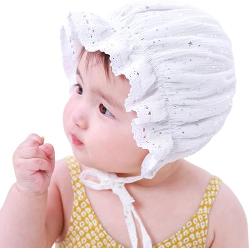 Baby-Girl Cute-Star-Print Bonnet-Cap – Breathable Newborn-Infant Princess-Headwr