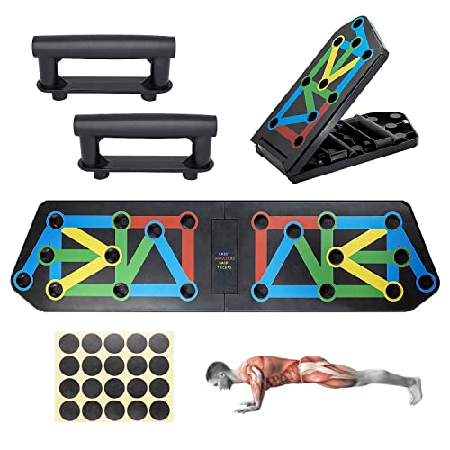 Push Up Board Fitness Equipment, ABCOOL Perfect Pushup Quadropress Stealth Core Trainer for Home Office Workout, 13in1 Adjustable Muscle Training Update for Bar Stands