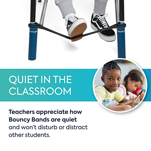 Image of Bouncyband Original Bouncy Bands for Student Desks -Desk Bands for 20 inch to 28 inch Wide Desk Legs with 1.5 inch Diameter Support Pipes - Silent Sensory Tool Increases Focus & Relieves Stress