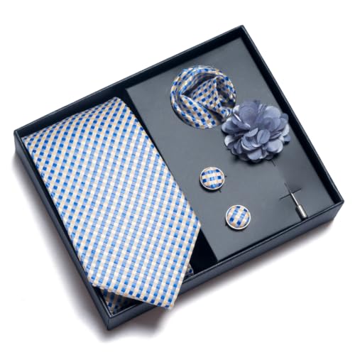 Image of joy alice 70 Colors Ties Set Men Mixed Color Necktie Handkerchief Cufflinks Brooch 3.15 Formal
