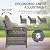 RICHRYCE 6 Piece Outdoor Patio Furniture Set, Patio Conversation Sets Outdoor Sectional Furniture with Adjustable Backrest and Comfy Cushions for Garden, Porch, Backyard