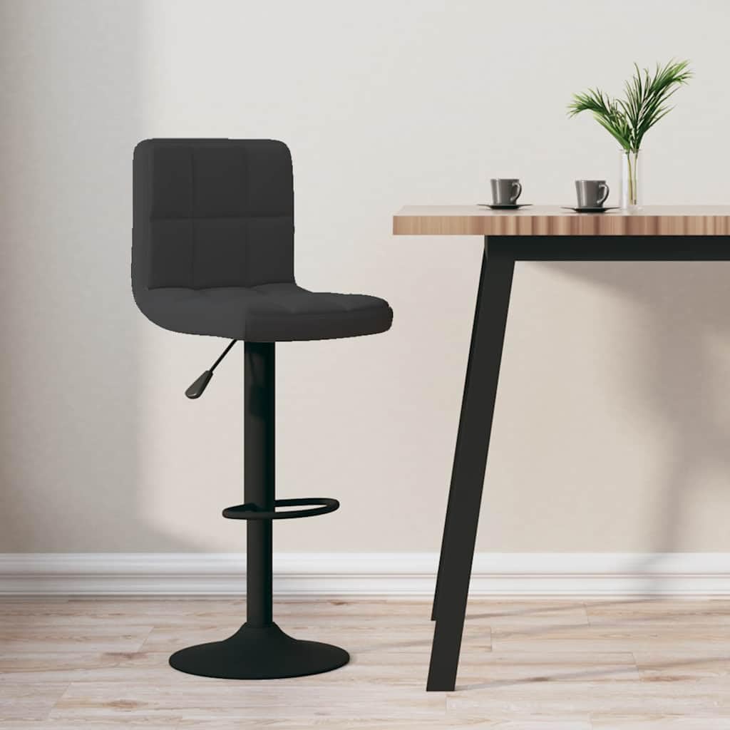 Tabouret de bar en velours rotatif et ergonomique avec dossier rembourré et base en acier