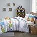 Mizone Kids Dinosaur Dreams Twin Kids Bedding Sets for Boys - Grey, Blue, Dinosaur – 3 Pieces Boy Comforter Set – Ultra Soft Microfiber Kid Childrens Bedroom Comforters, Ivory (MZK10-034)