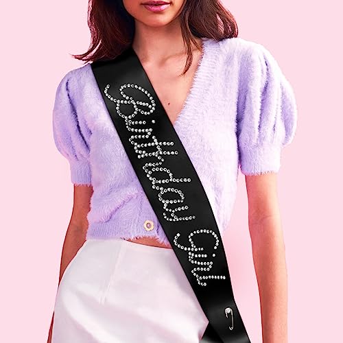 xo, Fetti Birthday Girl Sash - Black + Rhinestone | Fun Birthday Party Decorations, Birthday Girl Party Favor, HBD Supplies, Birthday Queen, Finally 21, Cute Birthday Sash, 30th, 40th, 50th