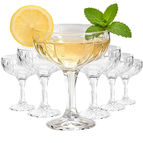 SIGONE 6 PCS 228ml Classic Martini Glass Set, Super Margarita, Manhattan, Espresso Martini Cocktail Glasses, Perfect for Home Bar Entertaining & Gatherings