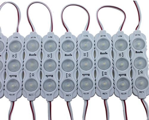 Rextin Super bright 200pcs New Model 2835 3 LED Module 120-150LM Per module Waterproof Decorative Light for Letter Sign Advertising Signs with Tape Adhesive Backside (White)