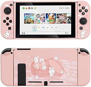 GeekShare Etui ochronne kompatybilne z Nintendo Switch, miękkie etui z TPU Slim Case Cover Fit Switch Console i Joy-Con (Steamed Bun Rabbit) [gra wideo]