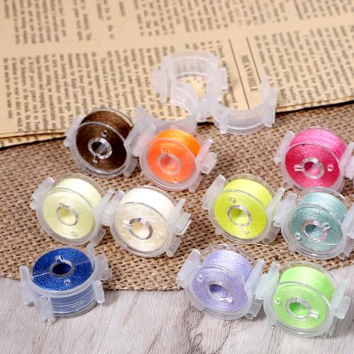 Image of Sewing Bobbin Clips, 50 Pcs Clear Bobbin Holder Plastic Sewing Tool Clip Accessory Thread Clamps Clips Holder Tool Spools Organizers for DIY Craft Embroidery