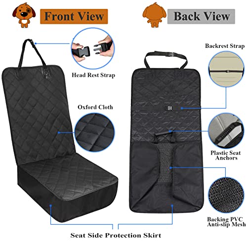Miniatura 3 de Satisby Funda Universal Para Coche Para Perros- Funda Para Asiento Delantero Resistente Para Perros H55cm W47.5cm Ajustable Con Cinturón De Seguridad Para Mascotas Cepillo De Limpieza