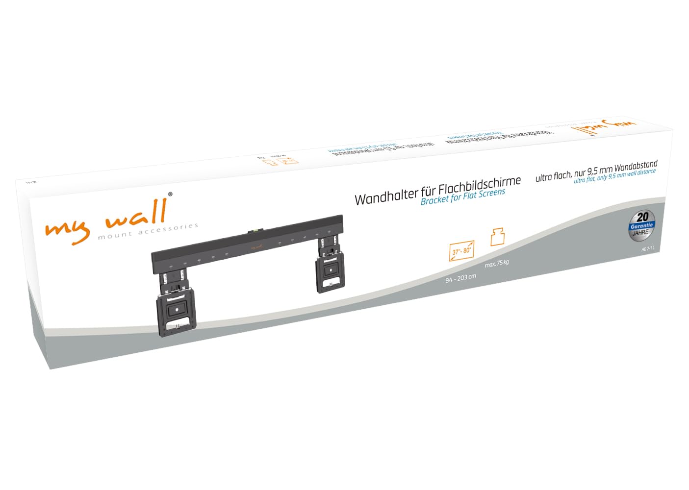My Wall HE7-1L TV wall mount Livella a bolla d'aria integrata 94,0 cm (37") - 203,2 cm (80"), Rigido