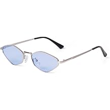 ADE WU Retro Metal Geometric Sunglasses for Women 90s Chic Sun Glasses
