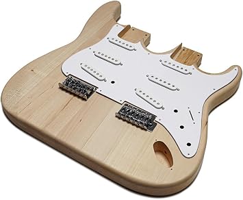 Solo ST Style Double Neck DIY Guitar Kit, Paulownia Body, DSTK-1