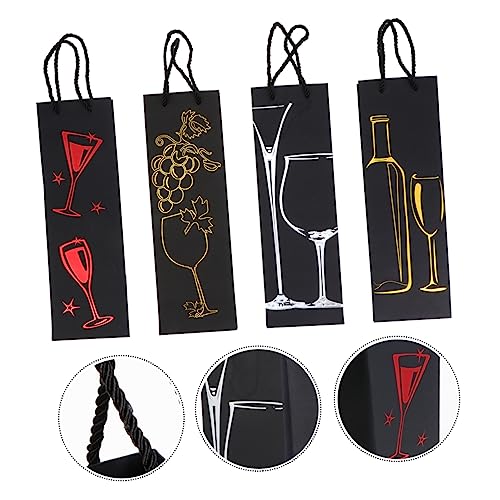 16 bolsas de papel grueso PRETYZOOM con estampado dorado para vino y obsequio elegante 4