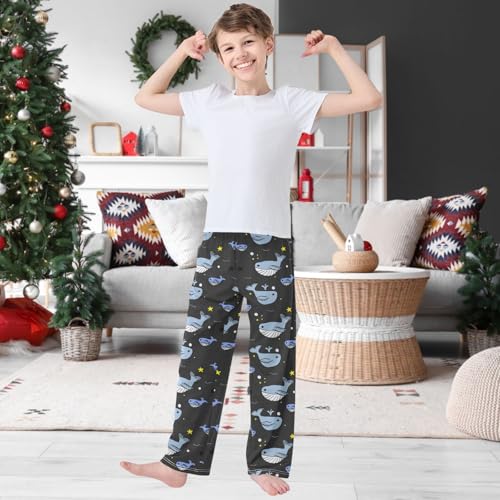 Boy's Pj Pants Blue Whale Family Starfish Lounge Bottoms Elastic Kids Sweatpants Joggers with Pockets Size 6-142