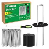 Erdnägel Stabil,Bodenanker,50 U-förmige Erdanker (150x40mm, Ø3mm) 50 Pufferscheiben, Unkrautvlies Haken Set für Garten, Rasenkanten, Gemüsebeet