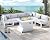 NICESOUL® 7 Pieces Extra Large Aluminum Patio Furniture Set with Fire Pit Table 43" Propane Natural Gas Convertable, 29'' Depth Outdoor Luxury Conversation Sofa Set with Firepit White Gray Color
