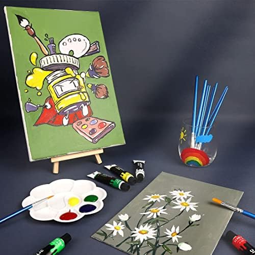 Colorful Acrylic Painting Kit - Paint Supplies Set with 24 Colors, 30 Brushes, 5 Canvases, 1 Pad, 2 Palette, 2 Sponge & 1 Wood Easel - Art Acrylic Paint Set for Beginners, Kids, Adults 7 511losFwQvL. AC