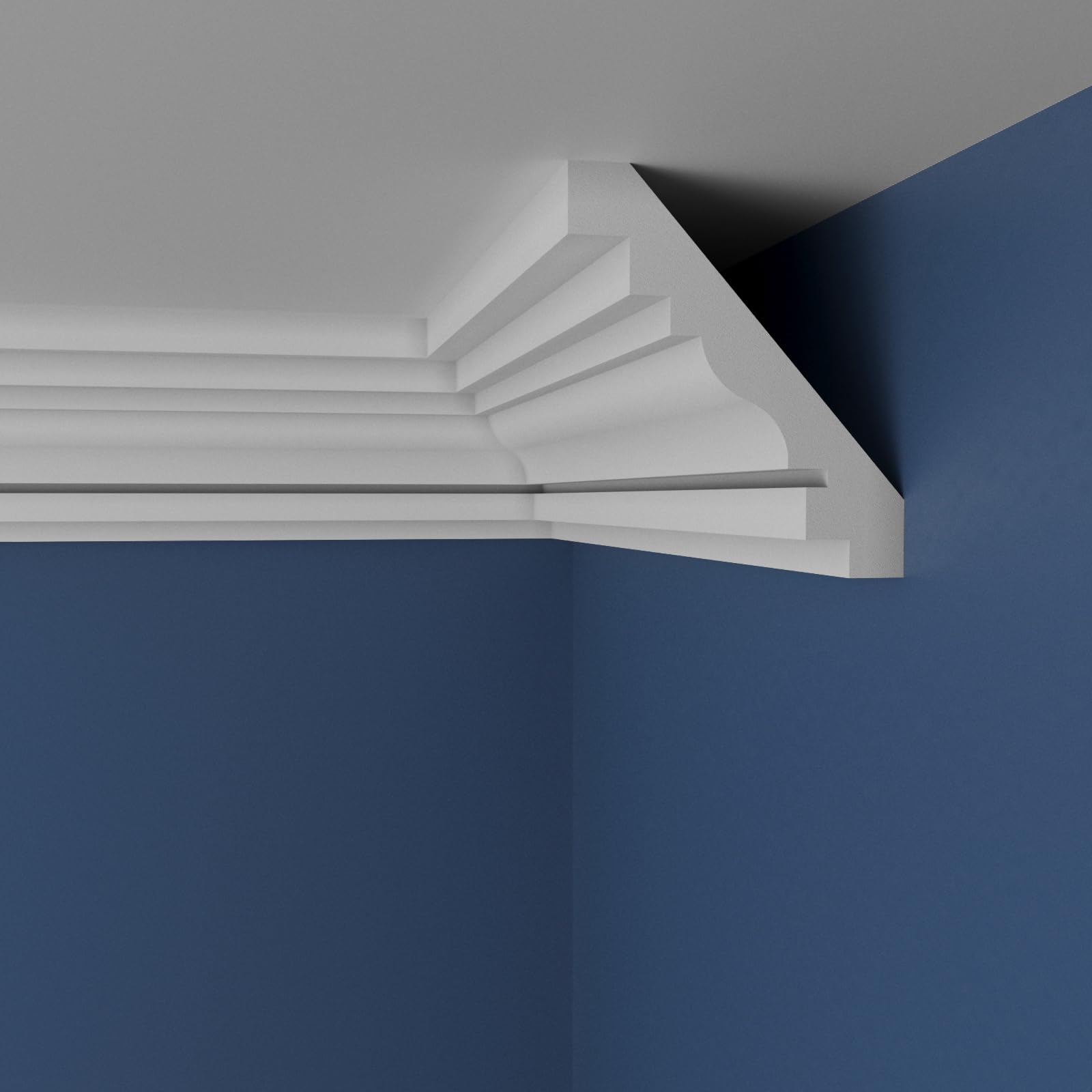 WOLDECOR XPS Cornice Coving – Decorative Coving Moulding for Ceilings, Lightweight Paintable Ceiling Coving Trim, Easy DIY Installation, Durable and Moisture Resistant (WS12, 10 Meters)