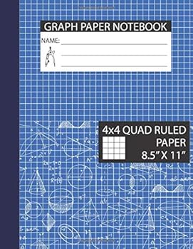 Paperback Graph Paper Notebook 8.5 x 11: Graph Paper Notebook 1/4 Inch Squares, Squared Graphing Paper, Graph Paper Composition Book, Squared Notebook, Large ... Graph Ruled Composition Book, Large Size Book