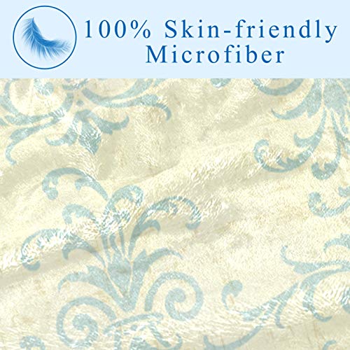 Couverture douce imprimé floral vintage 150x100 cm pour lit