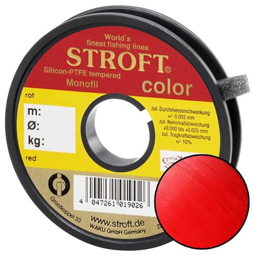 Stroft Color Monofile Angelschnur Rot 0,25mm 5,7kg 25m
