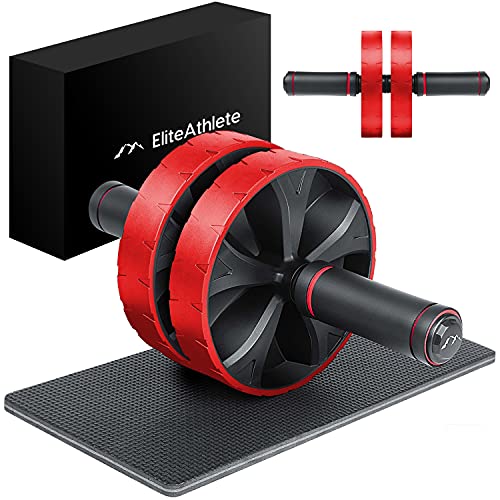 Roue Abdominale – Roulette Abdominaux – AB Wheel – Rouleau Abdo – Abdos musculation appareil de sport fitness – AB Roller incl. tapis rembourré