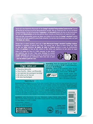 Kneipp naturkind Farbsprudelbad Zaubermuschel - Badezusatz mit wertvollem Traubenkern- & Avocadoöl - Schwimmende Muschel mit Duft nach Wassermelone für magischen Spaß in der Badewanne - 1St.