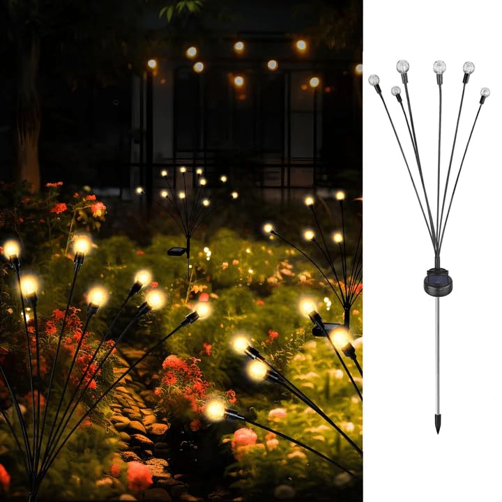 LED Solar Garden Light, Sway by Wind, Waterproof, Outdoor Decoration Night Light, Warm White Piece 1 (1)-image-38