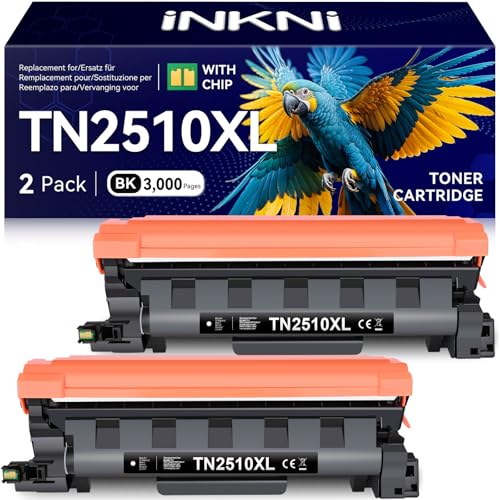 TN2510XL Kompatible Ersatz für Brother TN2510XL TN-2510XL TN2510 für Brother HL-L2400DWE Toner HL-L2400DW MFC-L2835DW MFC-L2800DW DCP-L2620DW MFC-L2860DWE DCP-L2627DW 2 Schwarz