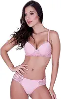 Conjunto de Lingerie Sutiã com Bojo e Calcinha de Renda Terra e Mar Gisele