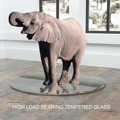 Image of 36 Inch Round Tempered Glass Table Top, 1 /4 Inch Thick Clear Glass with Polished Edge, Safety Glass Circle for Dining Table Top, Desk, Patio Base Replacement