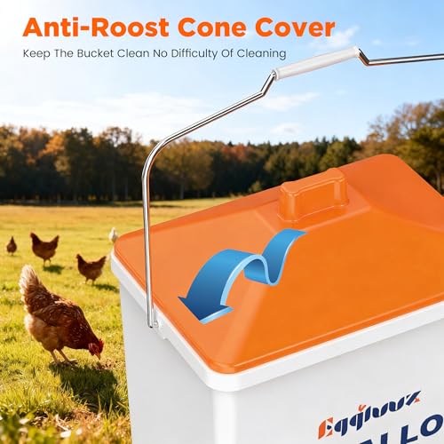Eggluuz 3.6 Gallons Chicken Waterer Bucket with Water Cups, Adjustable Legs and Anti-Roost Cone by Eggluuz - Image 7