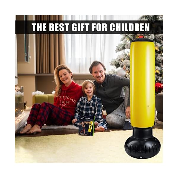 INF-Inflatable-Punching-Bag-for-KidsKids-Punching-Bag-with-Stand-Can-be-Immediately-Rebounded-for-Kickboxing-Karate-Punching-Bag-Gifts-for-712-Year-Old-KidsYellow INF Punching Bag for Kids,Free Standing Inflatable Punching Bag for Immediate Bounce-Back for Practicing Taekwondo, Boxing and to Relieve Pent Up Energy in Kids and Adults (Yellow)