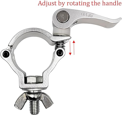Miniatura 3 de Abrazaderas de iluminación de armadura de escenario de liberación rápida de 1.5 pulgadas, aleación de aluminio, resistentes, 220 libras, abrazaderas